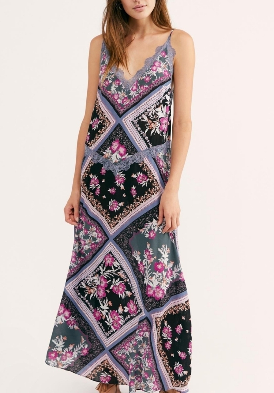 Intimately Free People Stevie Lace Slip Floral Maxi Dress NEW